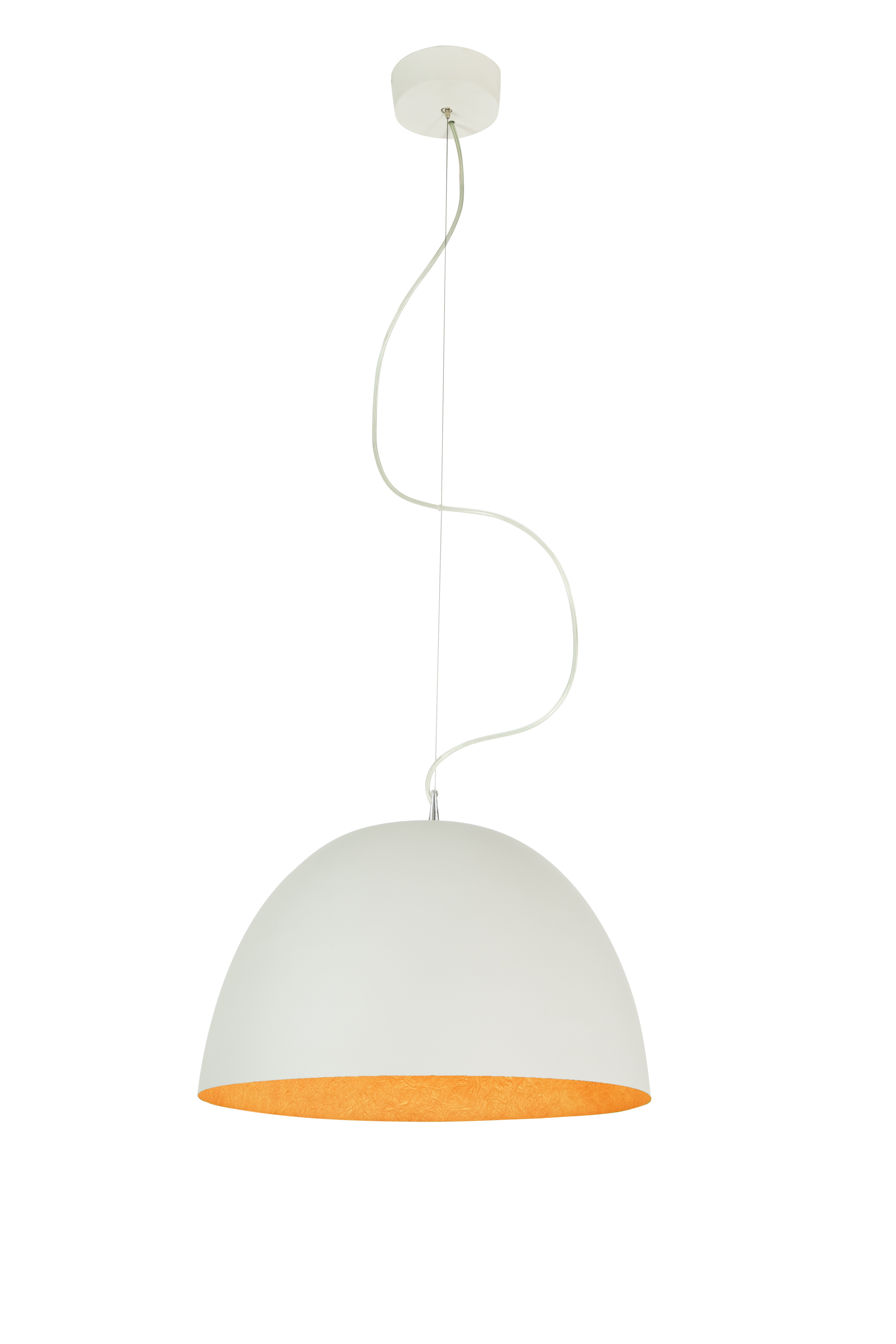 Pendant Lamp H2O Cemento In-Es Artdesign Collection Matt Color Bianco Orange Size 27,5 Cm  Diam. 46 Cm